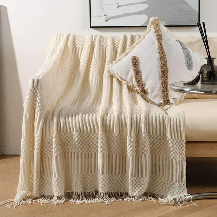 Women's high-quality knitted blanket with textured design Bowlift