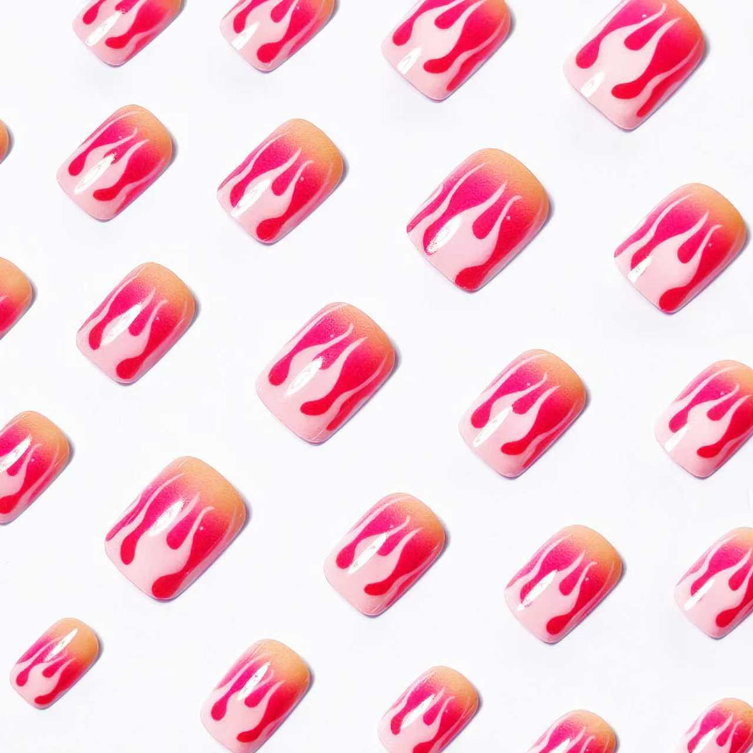 Artistic Flame Drip Nail Art Bowlift