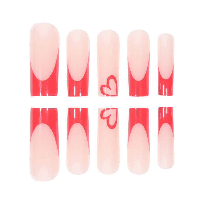 Heart-Embellished Stiletto Press-On Nails Bowlift