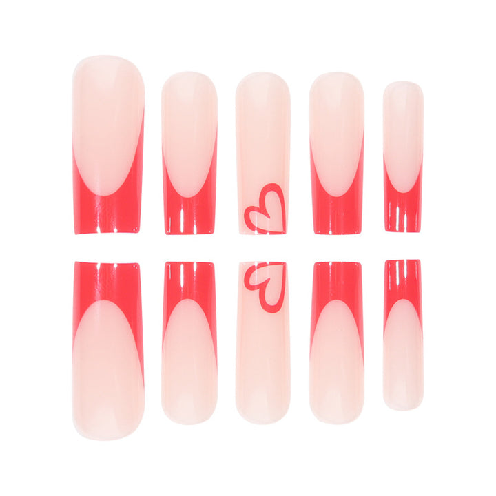Heart-Embellished Stiletto Press-On Nails Bowlift