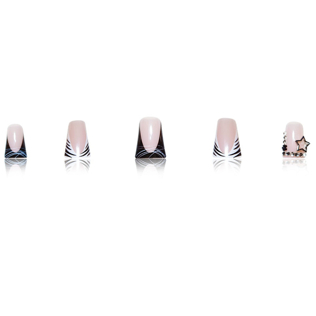 Glamorous Rhinestone Accent Nail Extensions Bowlift