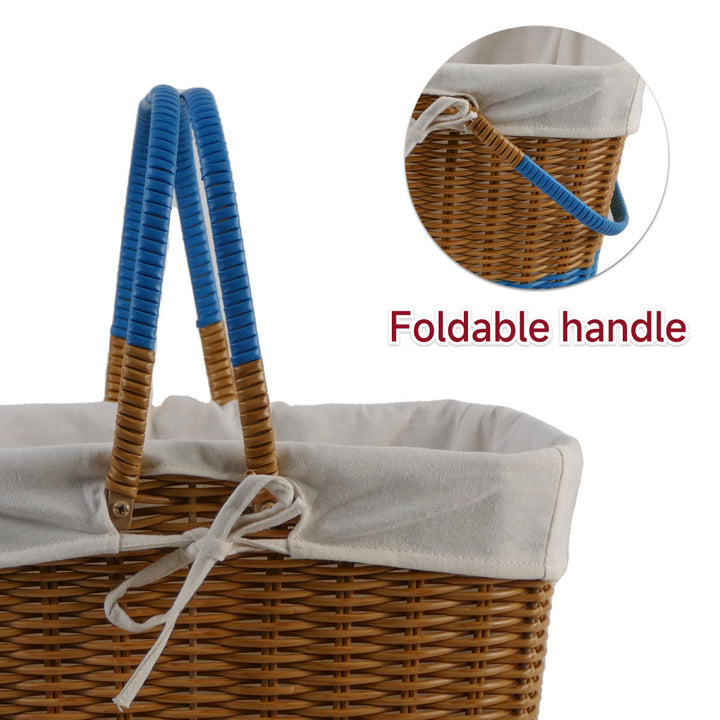 Ladies braided shopping basket with removable inner lining Bowlift