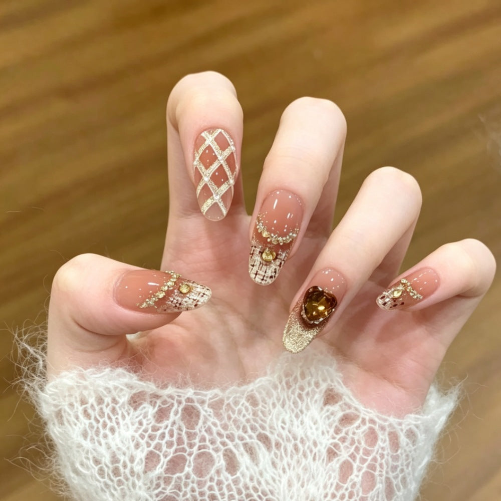 Artistic Press-On Nail Set with Star Motifs Bowlift