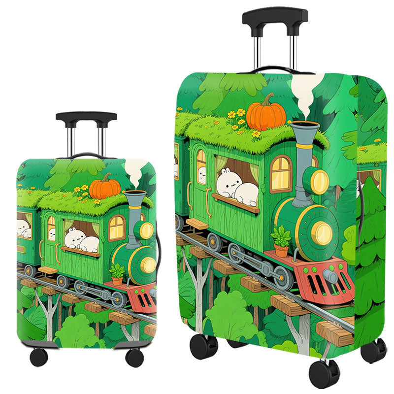 Tropical Leaf Print Hard Shell Luggage Bowlift