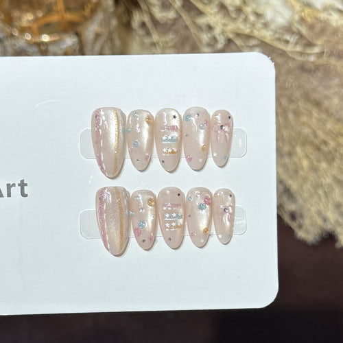 Starry Galaxy-Inspired Press-On Nail Art Set Bowlift