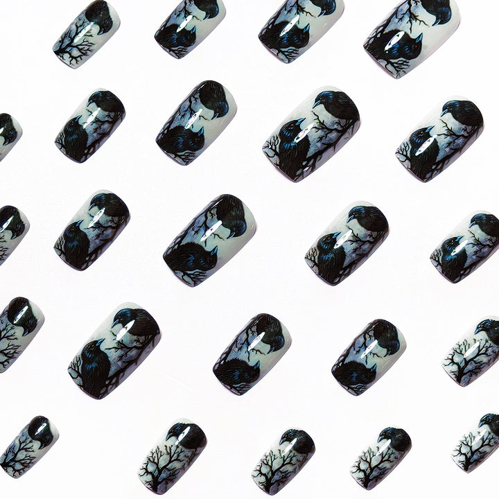 Creative Art Nails in the Elegant Crow Design Bowlift