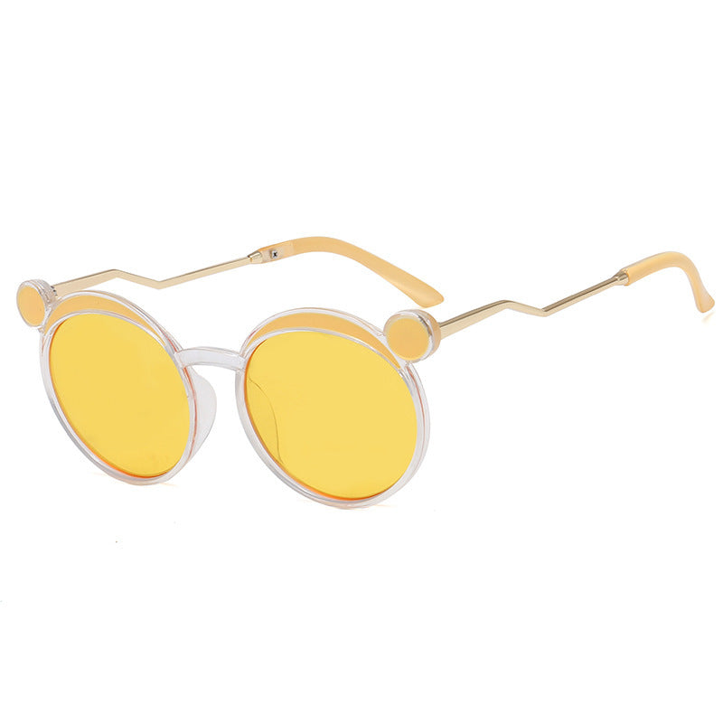 Women Fashion-Round Sunglasses with Innovative Frame and Colored Lenses Bowlift