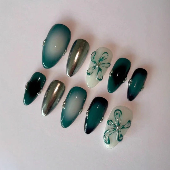 Artistic Press-On Nail Art Set Bowlift