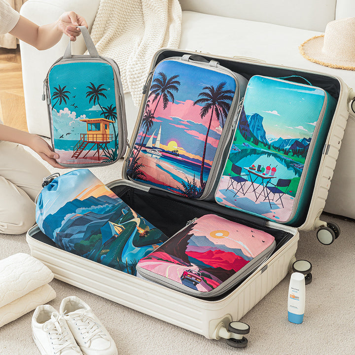 Set of travel organizers with unique nature motifs Bowlift
