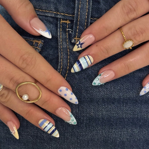Starry-Themed Press-On Nail Art Bowlift