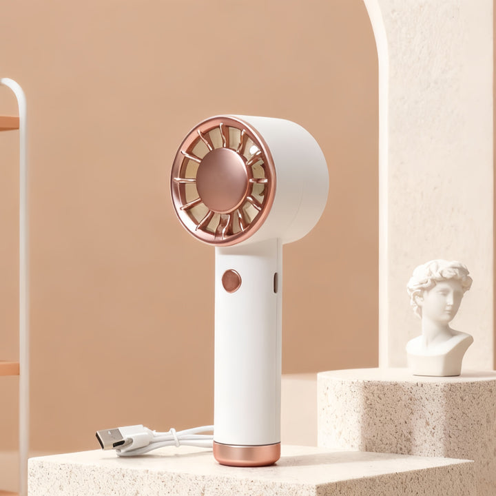 Ladies portable handheld fan with USB charging function and ergonomic design Bowlift