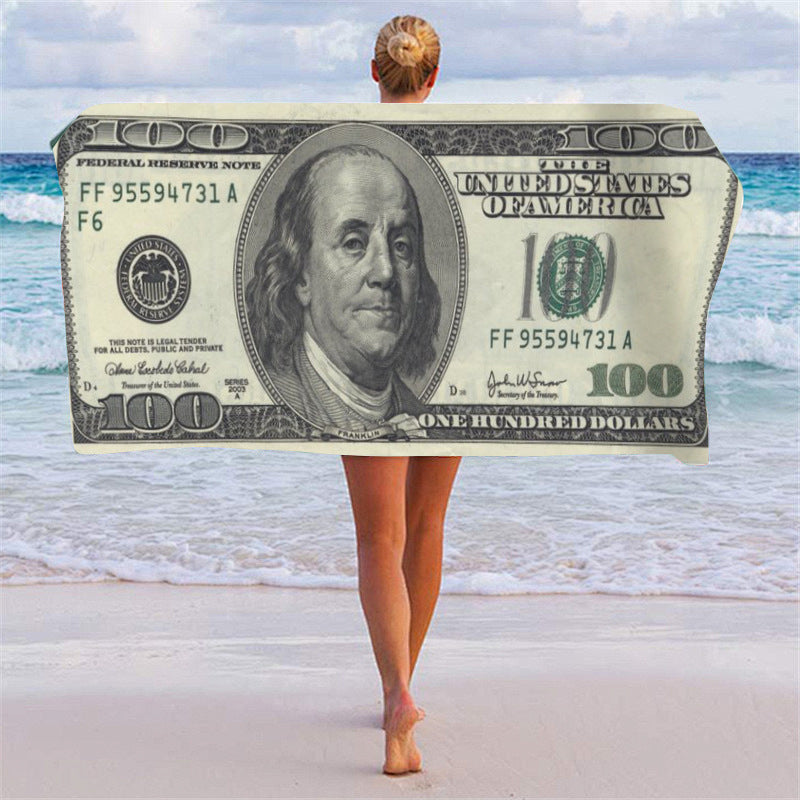 Beach towel with creative dollar design Bowlift