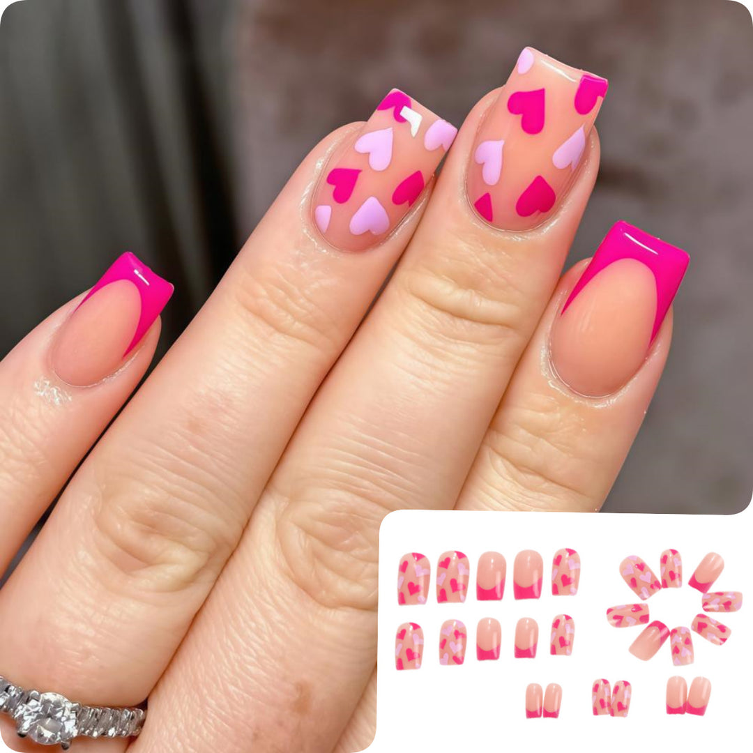 Artistic Heart Motif Art Nails Bowlift