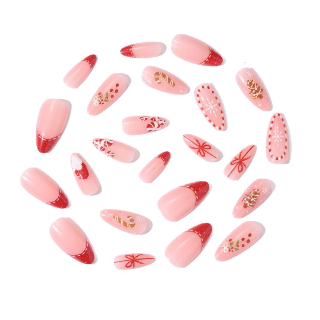 Artificial nail set with festive motifs and glitter accents Bowlift