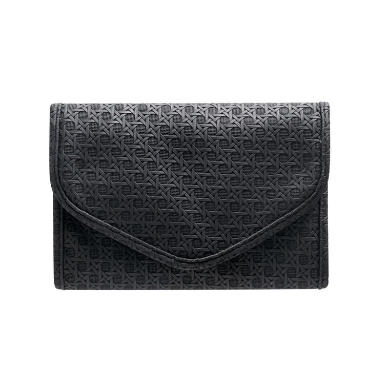 Quilted Foldable Travel Jewelry Organizer Roll with Zipper Pockets Bowlift