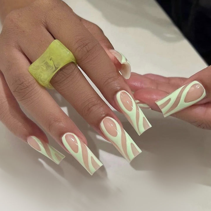 Creative Abstract Art Press-On Nail Tips Bowlift