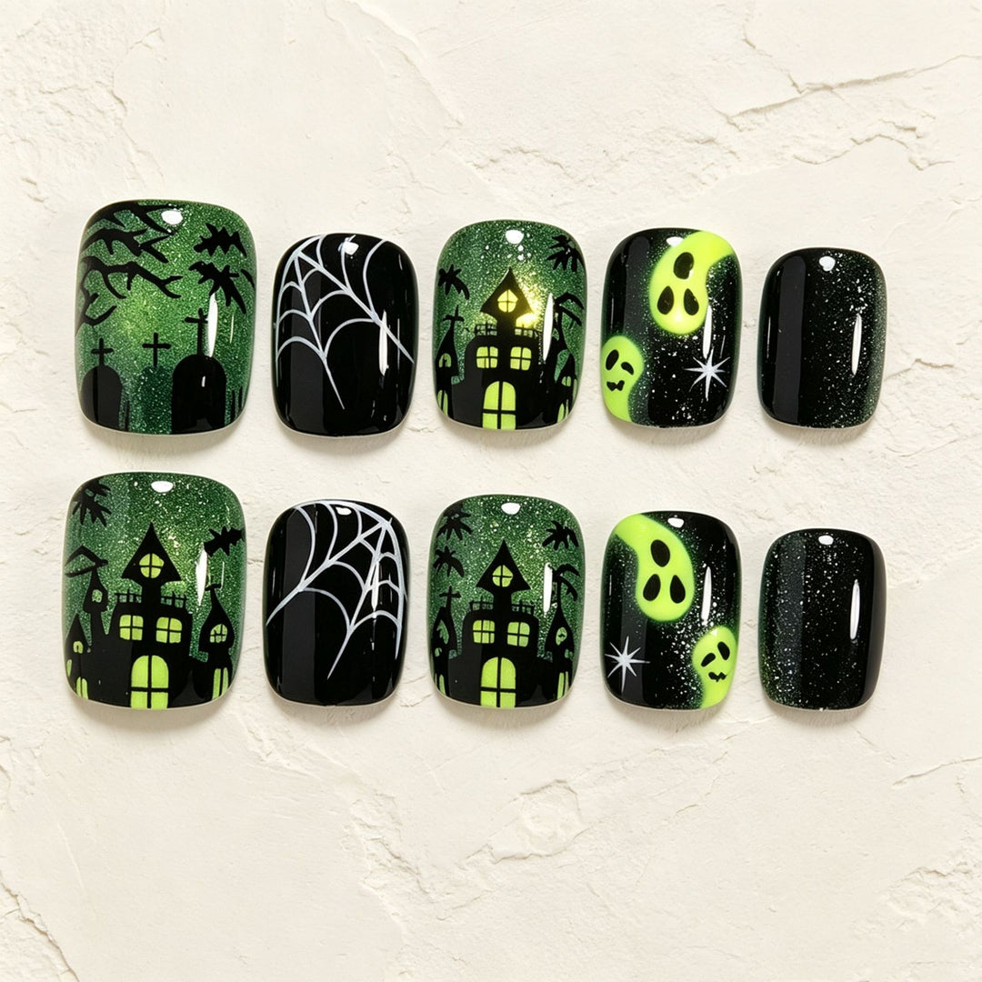 Halloween-Inspired Press-On Nail Art Set Bowlift
