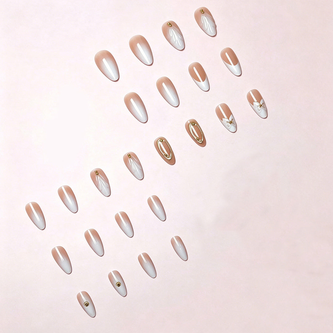 Floral Elegance Press-On Nail Tips Bowlift