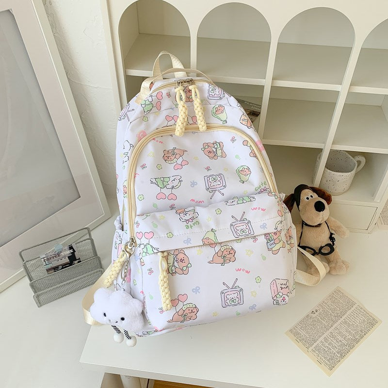 Cute Character Print Backpack
