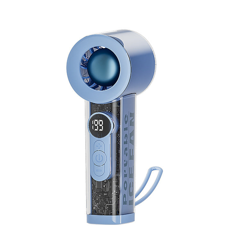 Unisex Portable Mini Fan with Digital Speed Display Bowlift