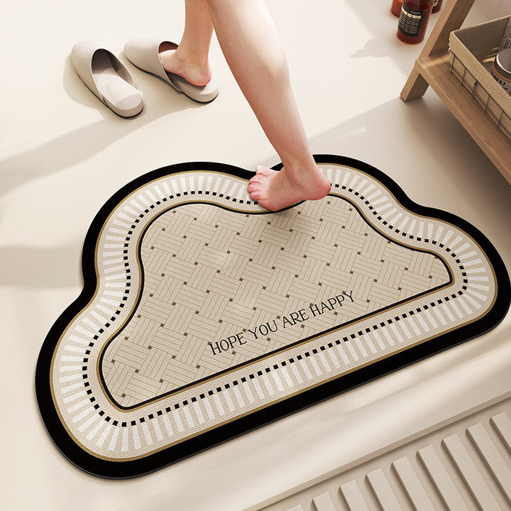 Soft Textured Cloud-Shaped Bath Mat Bowlift
