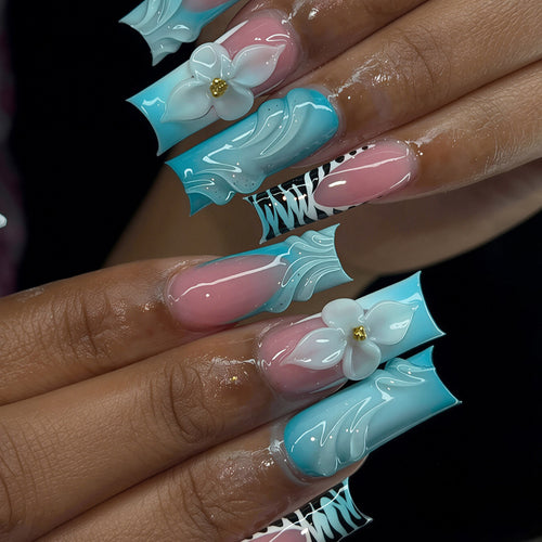Decorative Long Press-On Nail Art Bowlift
