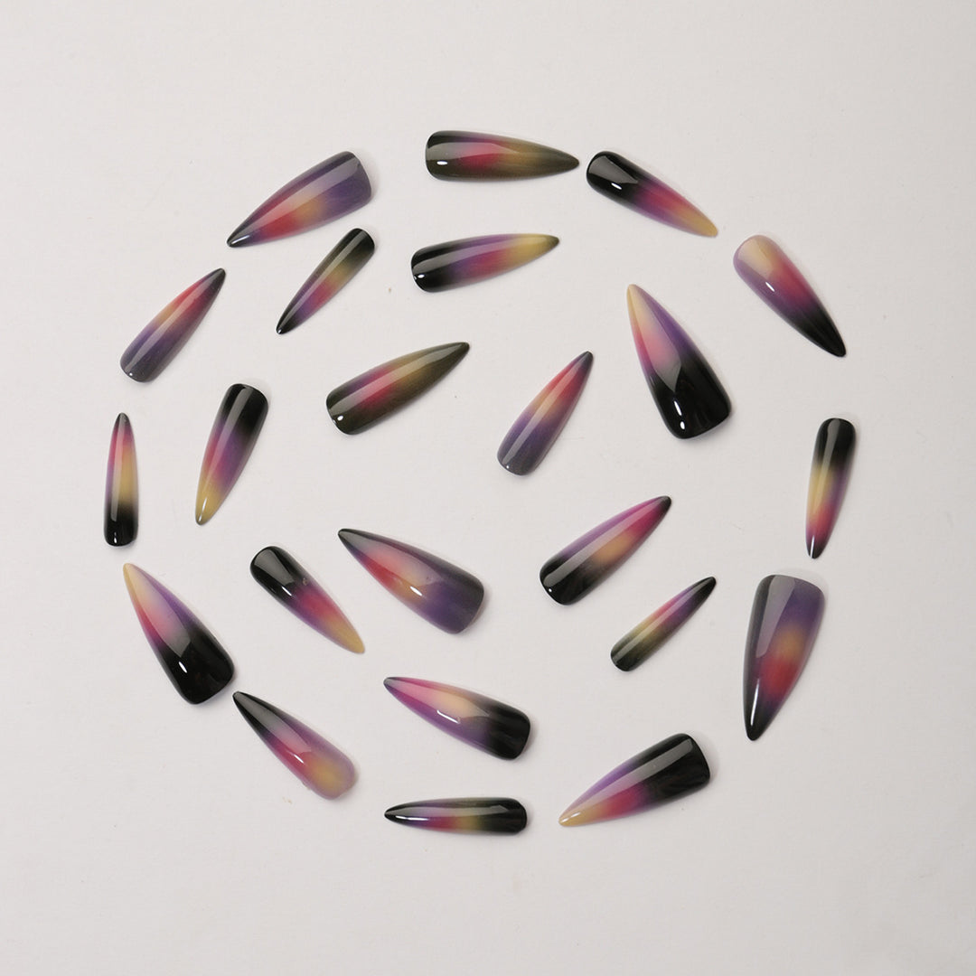 Acrylic Nail Set with Modern Ombre Effect Bowlift