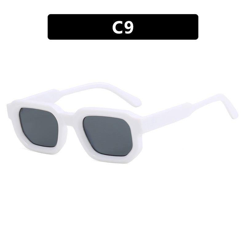 Women's geometric sunglasses with stylish transparent frame and polarized lenses Bowlift