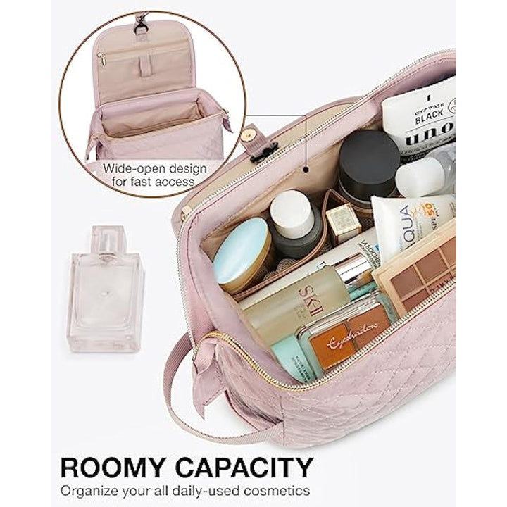 Elegant Cosmetic Organizer Bag with Inserted Compartment System Bowlift