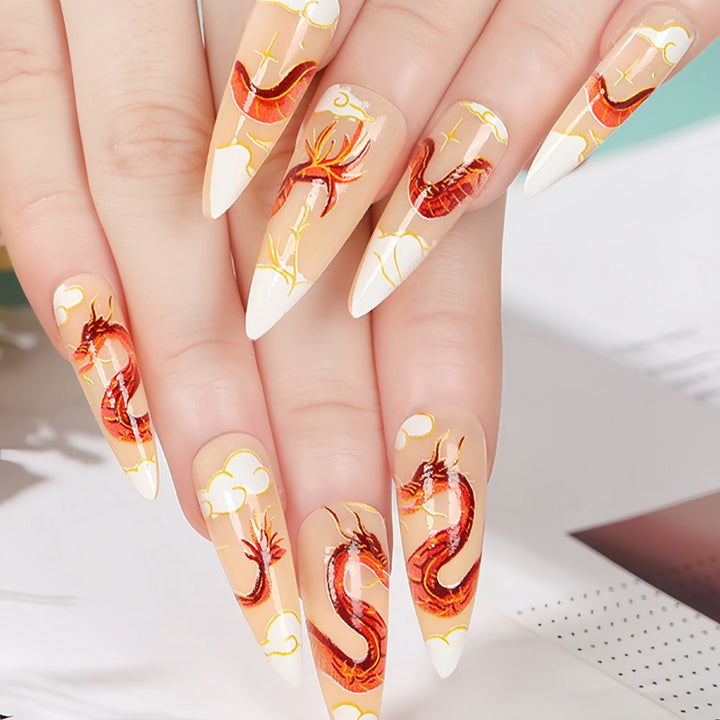 Dragon Design Art Nails Bowlift