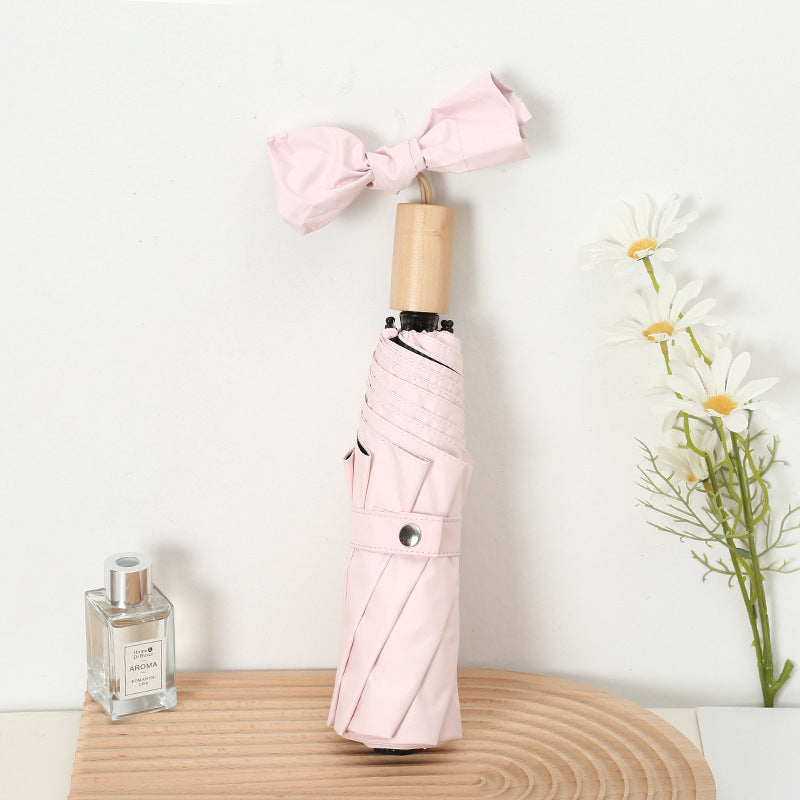 Ladies elegant garden folding umbrella with floral design Bowlift