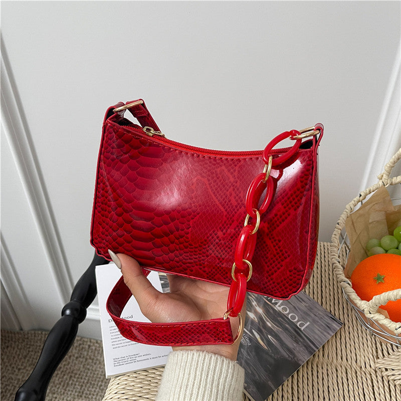 Stylish Textured Snakeskin Effect Handbag Bowlift