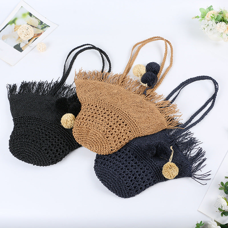 Elegant Basket Bag with Fringed Design Bowlift