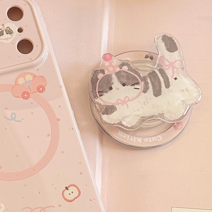 Smartphone Finger Holder in cute cat design Bowlift