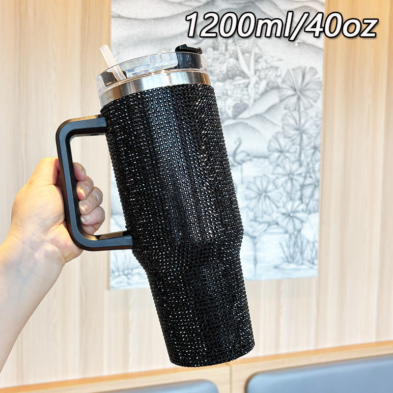 Women's Sparkling Water Bottle with Large Volume and Ergonomic Handle Bowlift