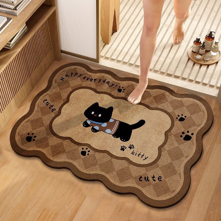 Playful Cat-Themed Bath Mat Bowlift