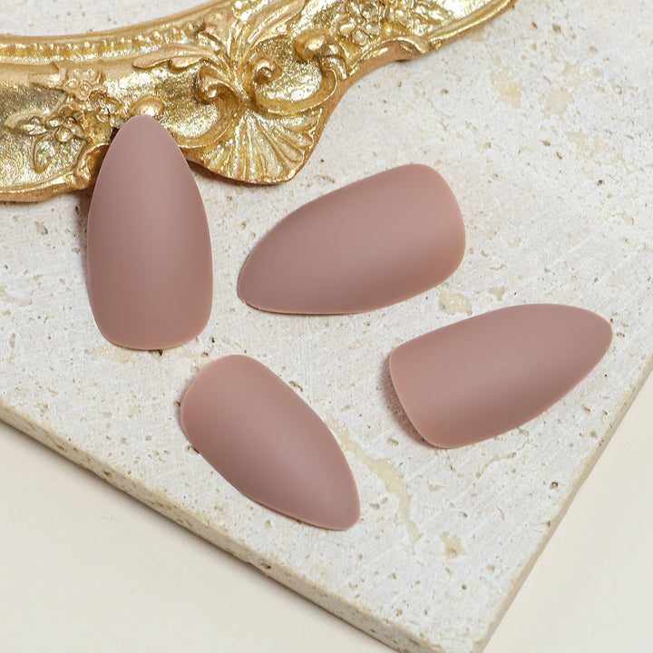 Matte Almond-Shaped Press-On Nail Tips Bowlift