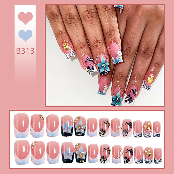 Creative Nail Art Set with Flower and Butterfly Design Bowlift