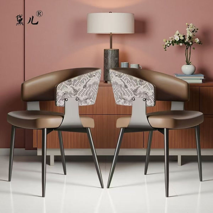 Contemporary Floral Accent Dining Chair Bowlift