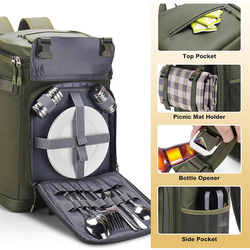 Insulated cooler backpack with side mesh pockets Bowlift