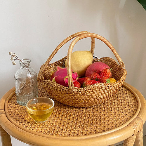 Women's Handwoven Shopping Basket Bowlift
