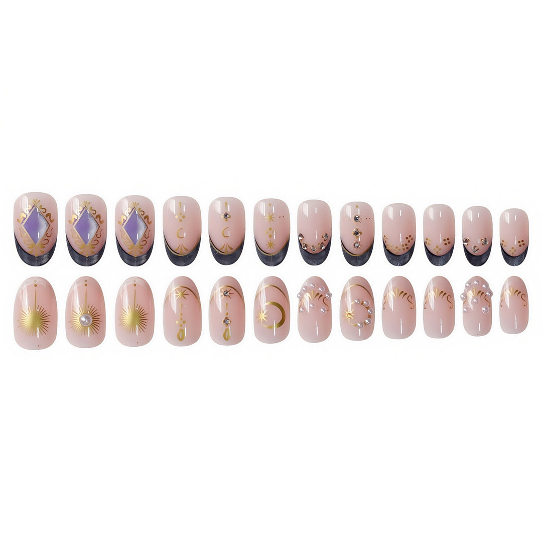 Celestial-Inspired Decorative Nail Art Bowlift