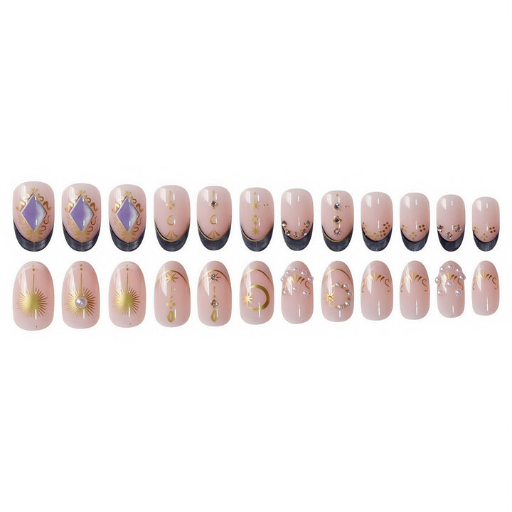Celestial-Inspired Decorative Nail Art Bowlift