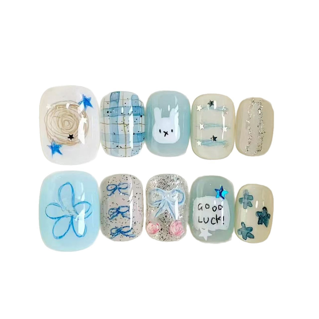 Creative Themed Press-On Nail Art Set Bowlift