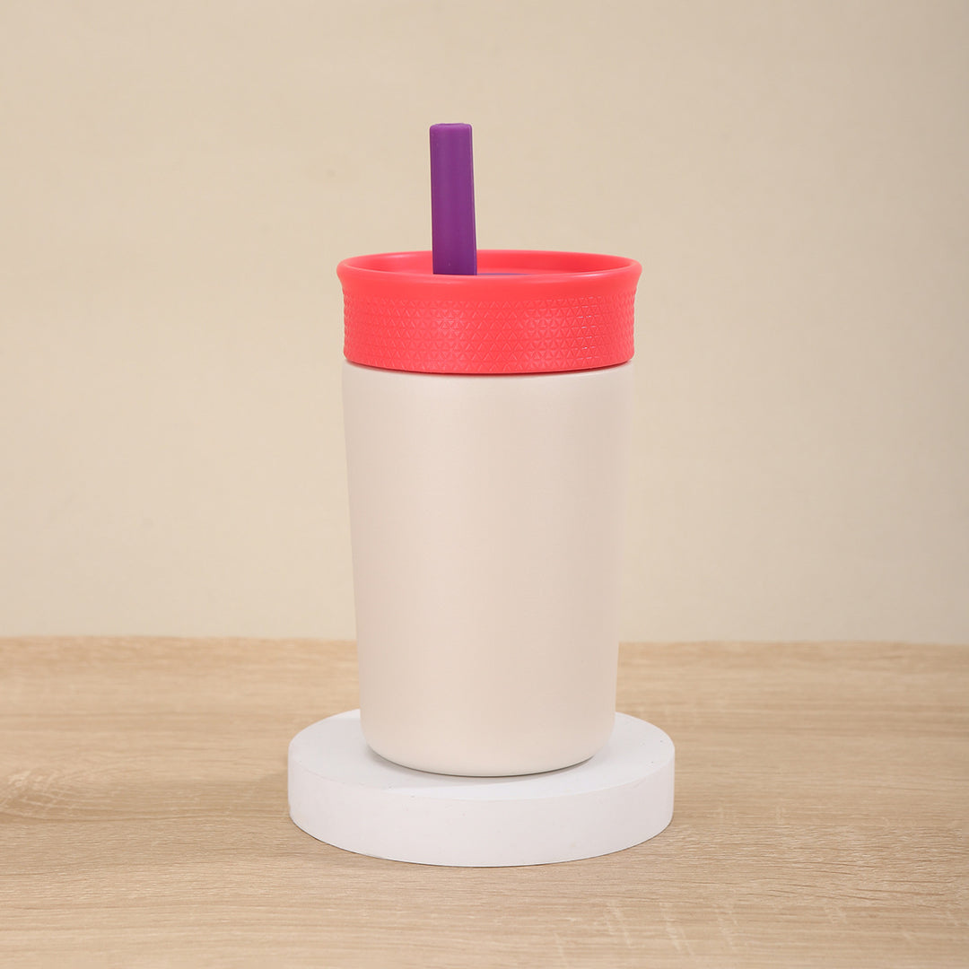 Ladies Insulated Drinking Bottle with Silicone Lid and Straw Bowlift