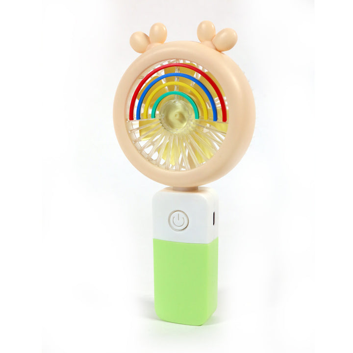 Unisex Portable Hand Fan with Colorful LED Light Effects Bowlift