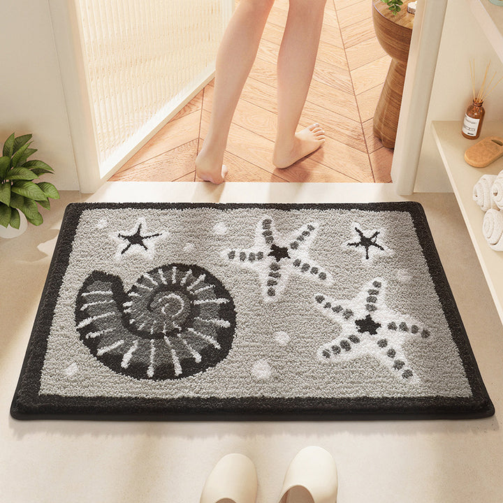 Unisex Coastal-Themed Bath Mat Bowlift