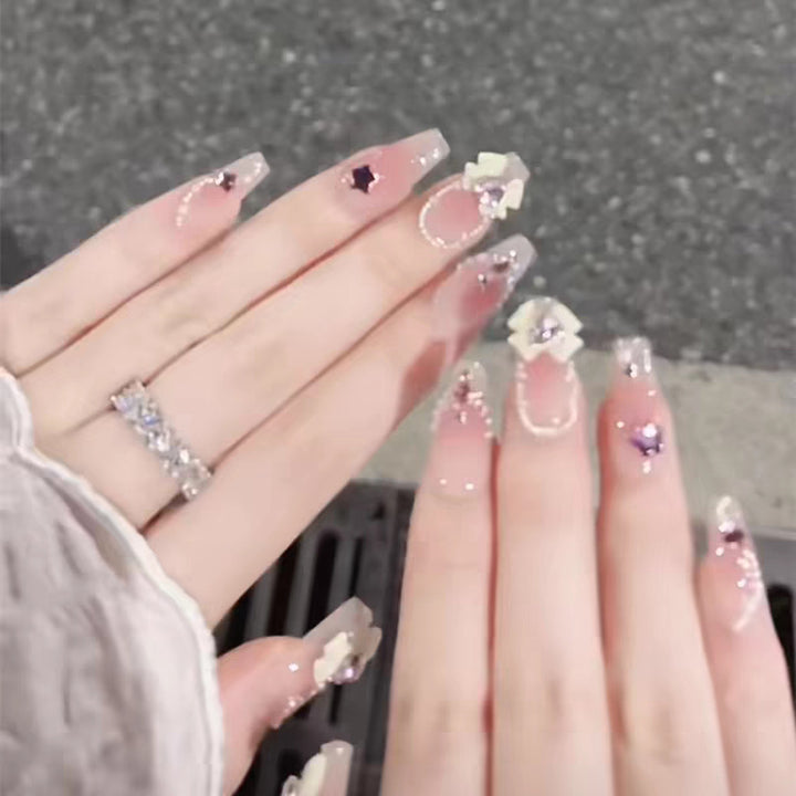 Artificial nails with floral accents Bowlift