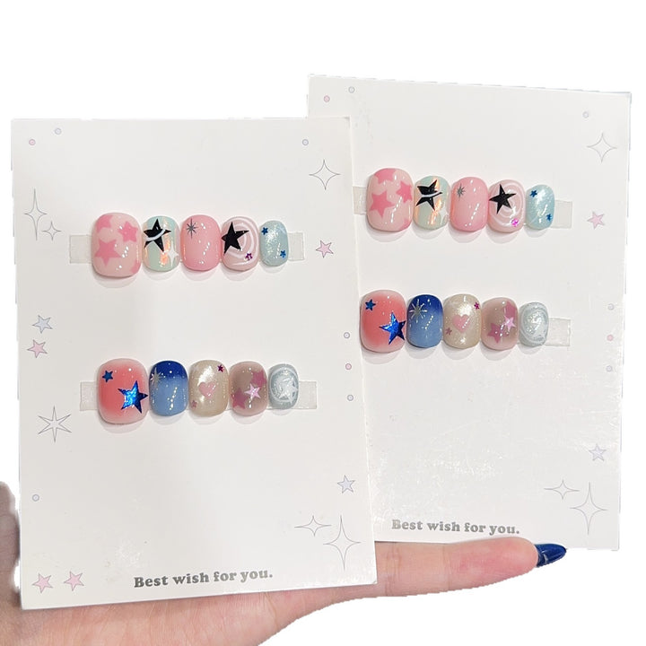 Artificial nails with glamorous star motifs Bowlift