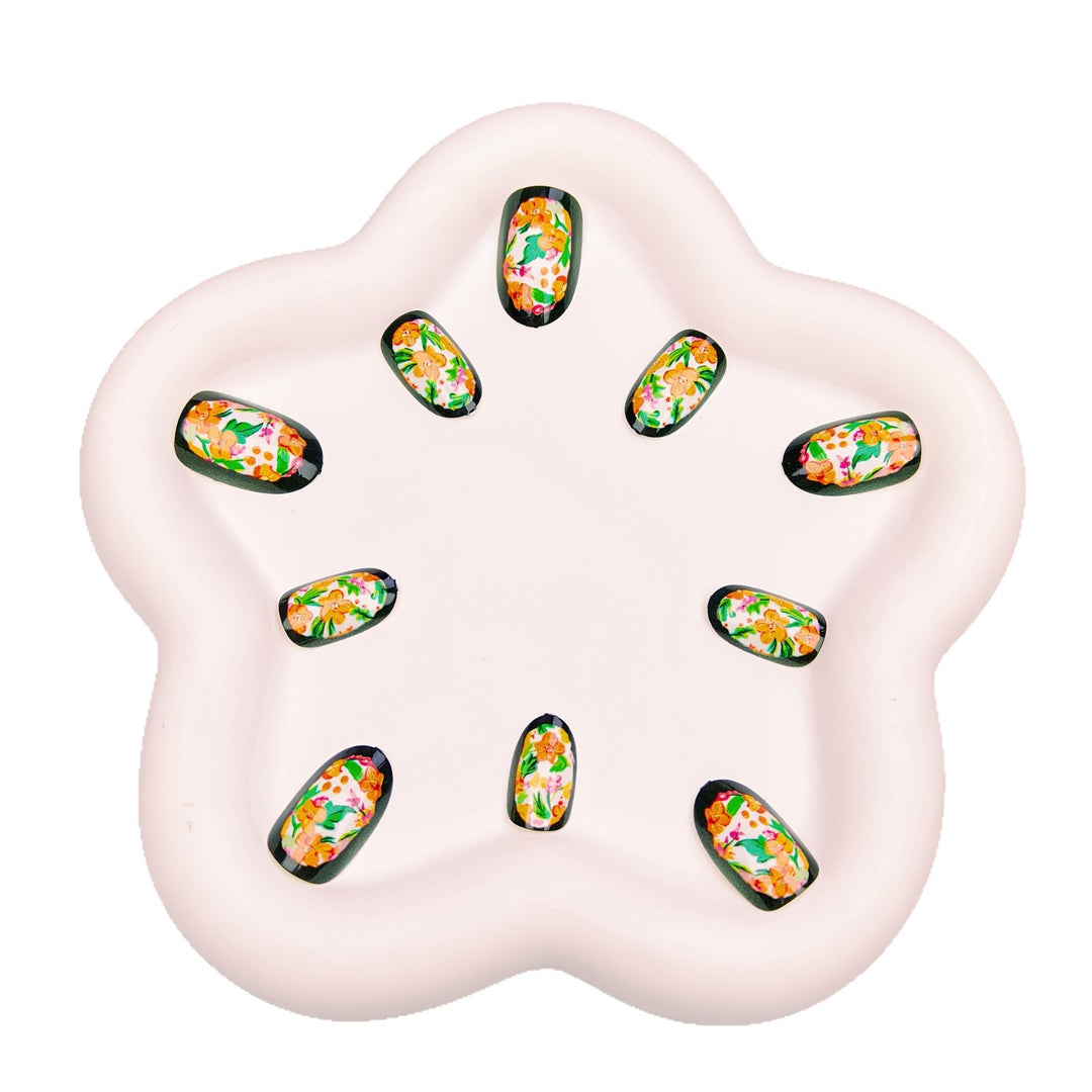 3D Floral Design Nail Art Bowlift